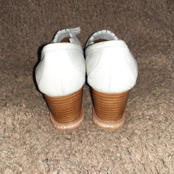 MATIKO-Pale Blue Nubuck Suede-Platform Kiltie Style Loafer/Tassles-Sz 6-Excellen - Picture 5 of 7